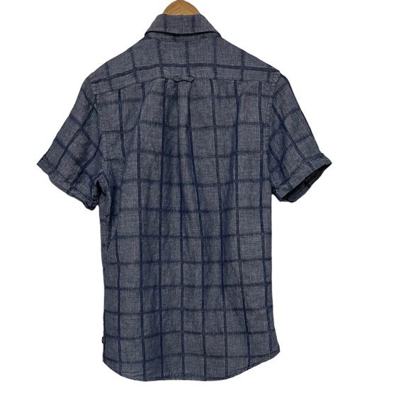 Izod Striped Short Sleeve Pocket Linen Button Down Shirt Men's Sz S - Picture 2 of 8